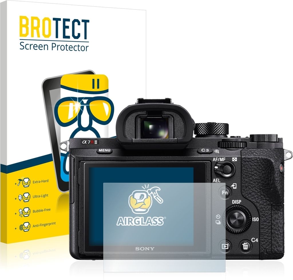 BROTECT Schutzglas für Sony Alpha 7R II Schutzfolie Panzer Folie Glas Display Schutz klar
