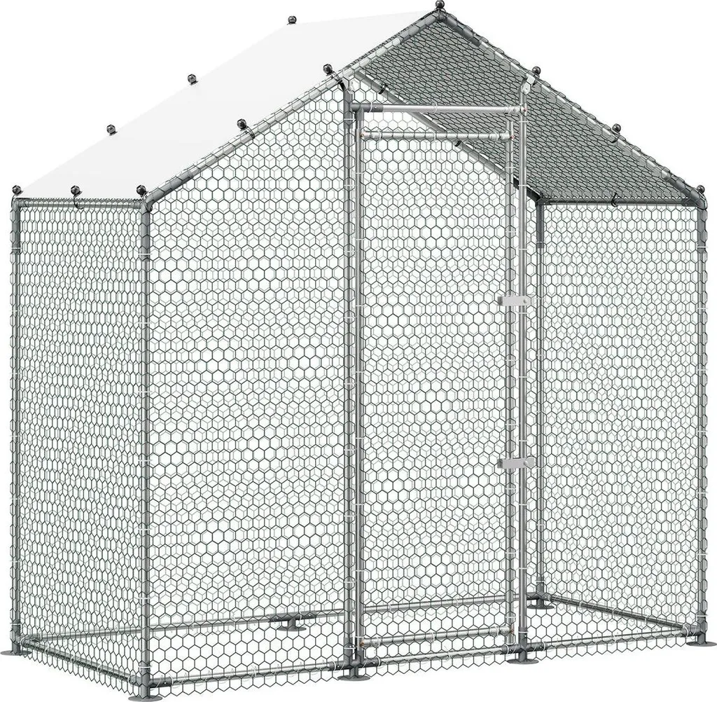 Enclos extérieur pour poules et lapins avec bâche de protection 2x1x2m