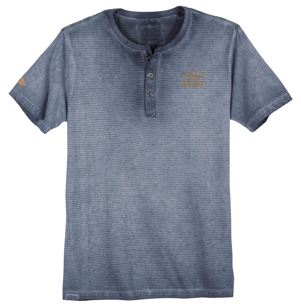 Redfield modisches XXL T-Shirt denimblau geringelt Produktbild 