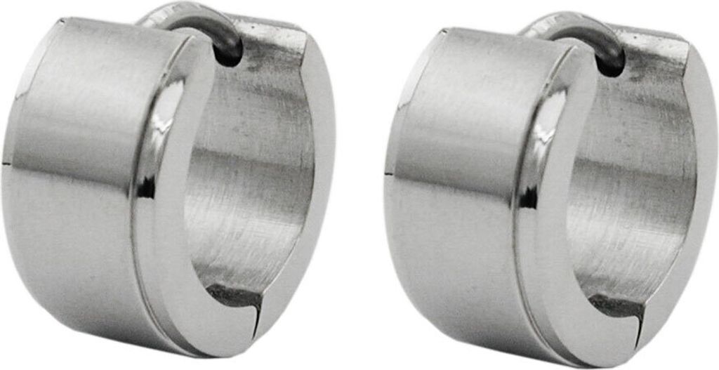 Creolen 13x7mm Klappcreolen mattierte Ohrringe aus Edelstahl Ohrschmuck