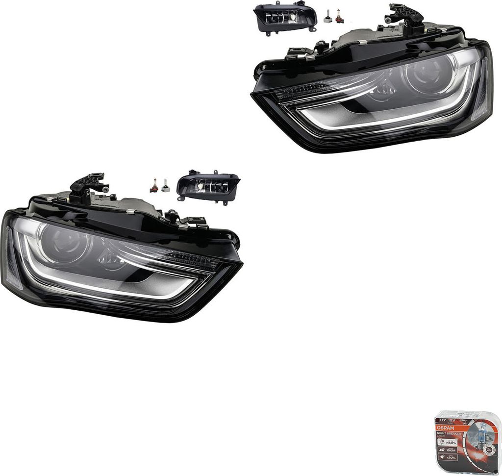 Johns, Scheinwerfer Satz + Osram Night Breaker Laser passend für Audi A4 8K 02/12- 8K0941699 8K0941699B 8K0941700 8K0941700B 8K0941753 8K0941754