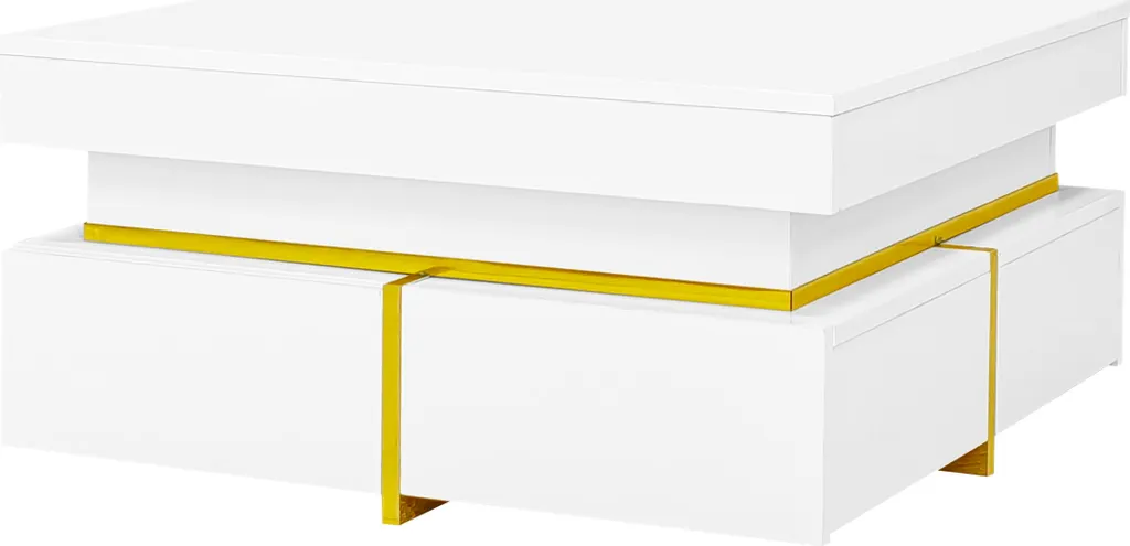 Table Basse Carrée Blanche MODFU 70 cm dotée de Grands Rangements - 10