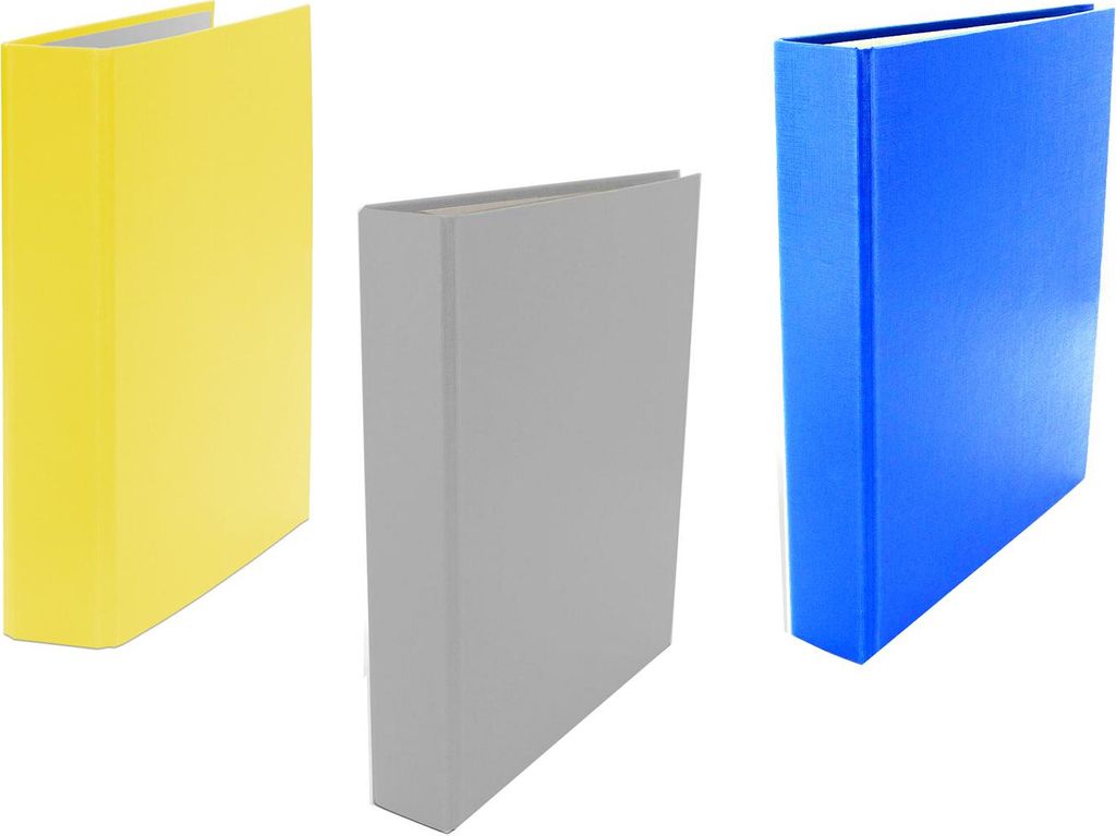 3x Ringbuch / DIN A5 / 2-Ring Ordner / Farbe: je 1x hellblau, grau und gelb