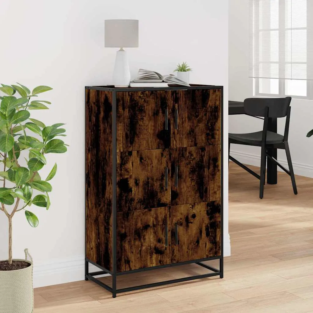Mobile Credenza Maison Exclusive Rovere Fumo 68x35x106,5 cm Metallo - 3