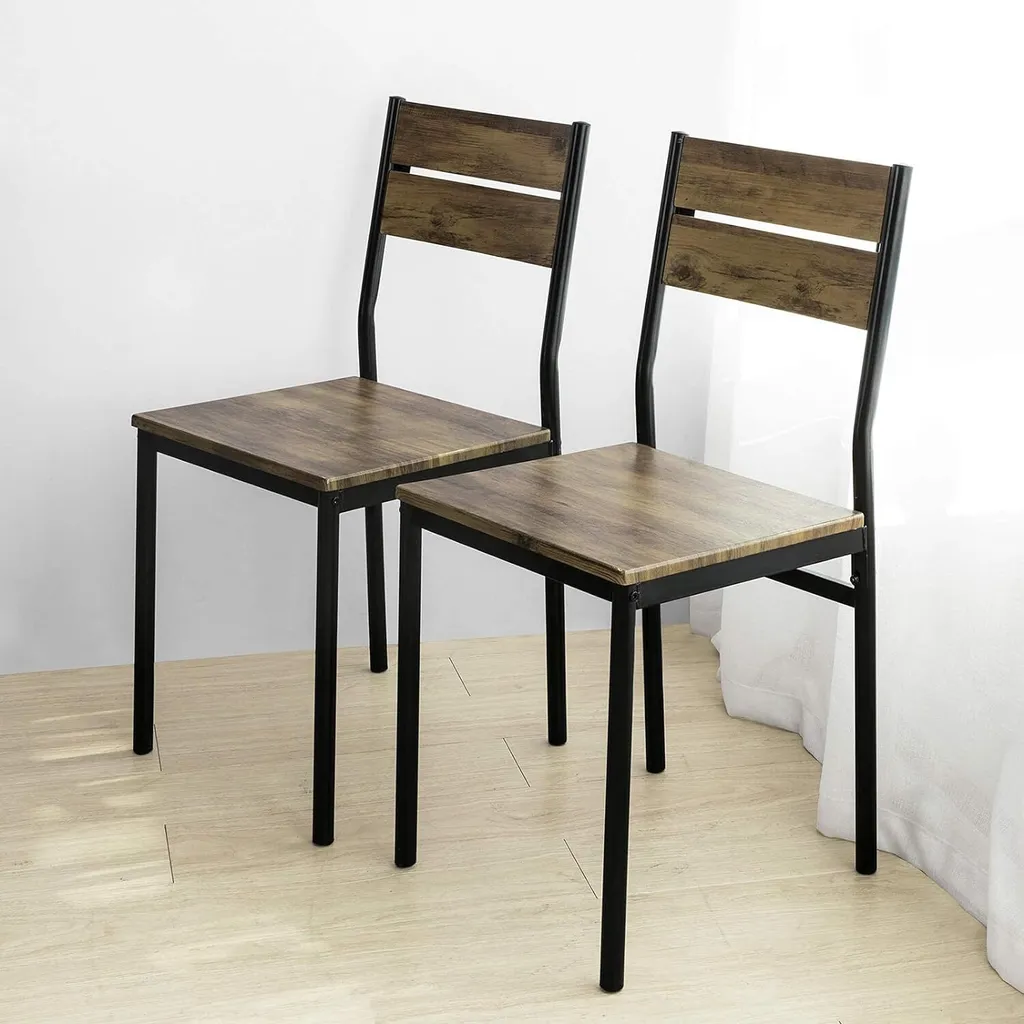 Table à Manger Gain de Place avec 4 Tabourets Encastrables en Métal - 8