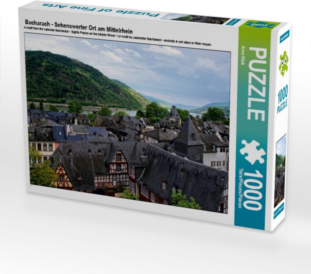 CALVENDO Puzzle Bacharach - Sehenswerter Ort am Mittelrhein | 1000 Teile Lege-Größe 64x48cm Foto-Puzzle für glückliche Stunden