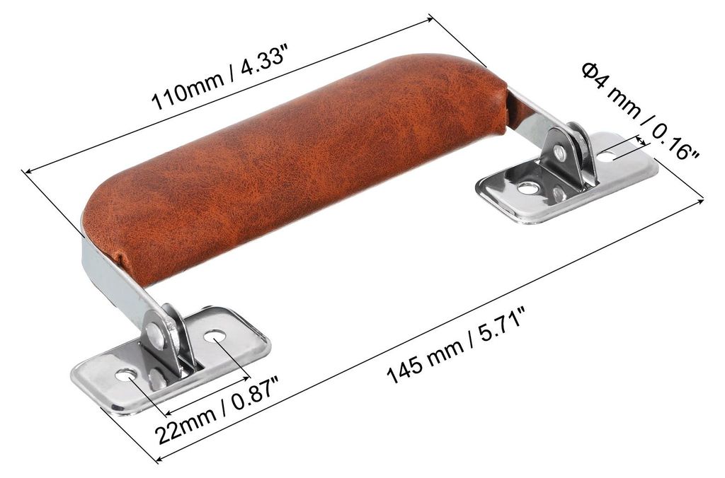Ledergriff, 2 Stš¹ck - Metallkoffergriff, Vintage-Koffer-Ersatzriemen, Vintage-Zuggriff fš¹r Truhe, Handtasche, Aktentasche, Lautsprecherbox (B...