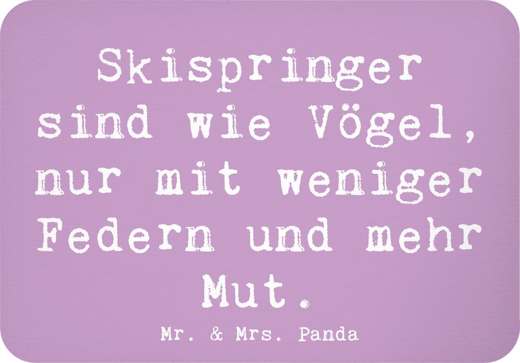 Mr. & Mrs. Panda magnet Spruch Skispringen Mut - Lavendeltraum - Geschenk, haftmagnet, Sportart, holzmagnet, Sportler, Geschenke, Wintersport, Flie...