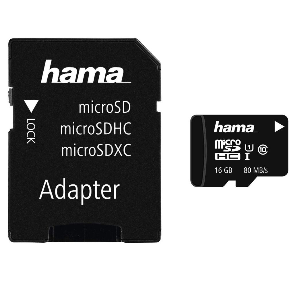 Hama microSDHC 16GB, 16 GB, MicroSDHC, Klasse 10, UHS-I, 80 Produktbild 