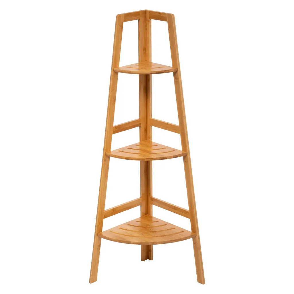 Rangement d'angle gain de place pour douche et salle d'eau en bambou