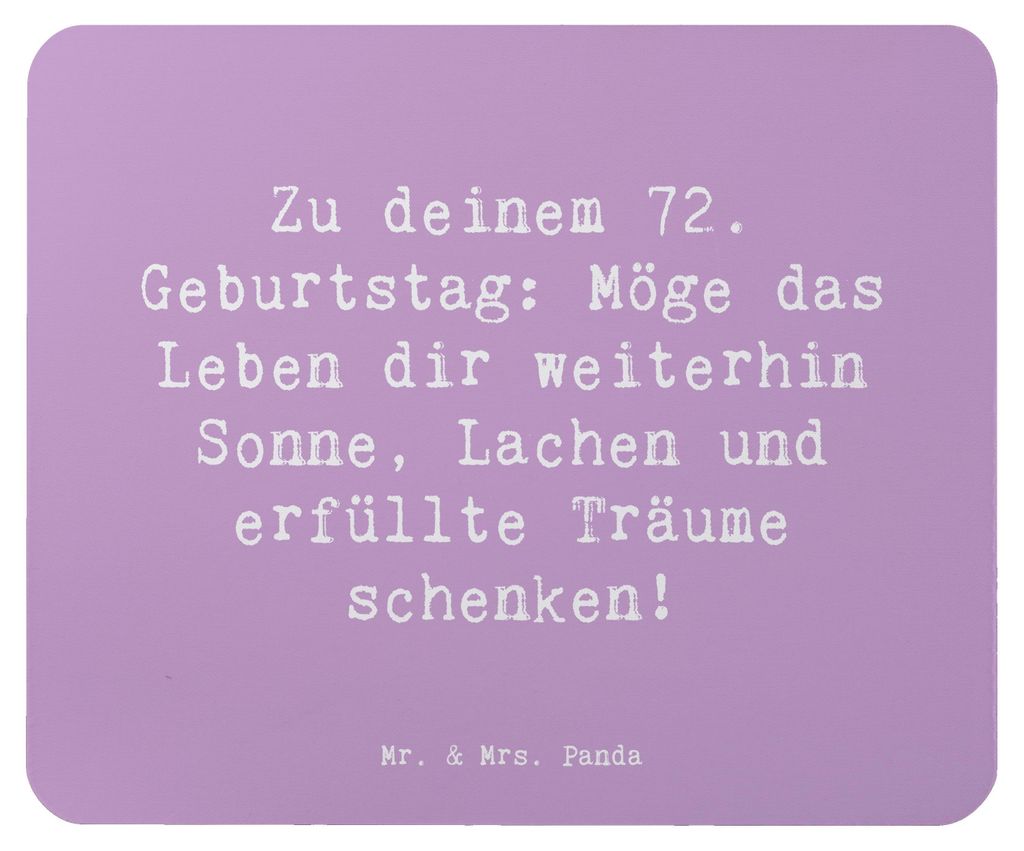 Mr. & Mrs. Panda Mouse Pad Spruch 72. Geburtstag - Lavendeltraum - Geschenk, Geburtstagsgeschenk, Alter, Sonnenschein, Jubiläumsfeier, Dankbarkeit...