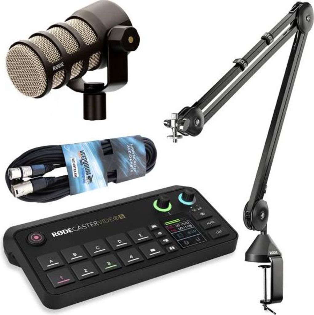 Rode Rodecaster Video S Produktions-Konsole Podmic Bundle