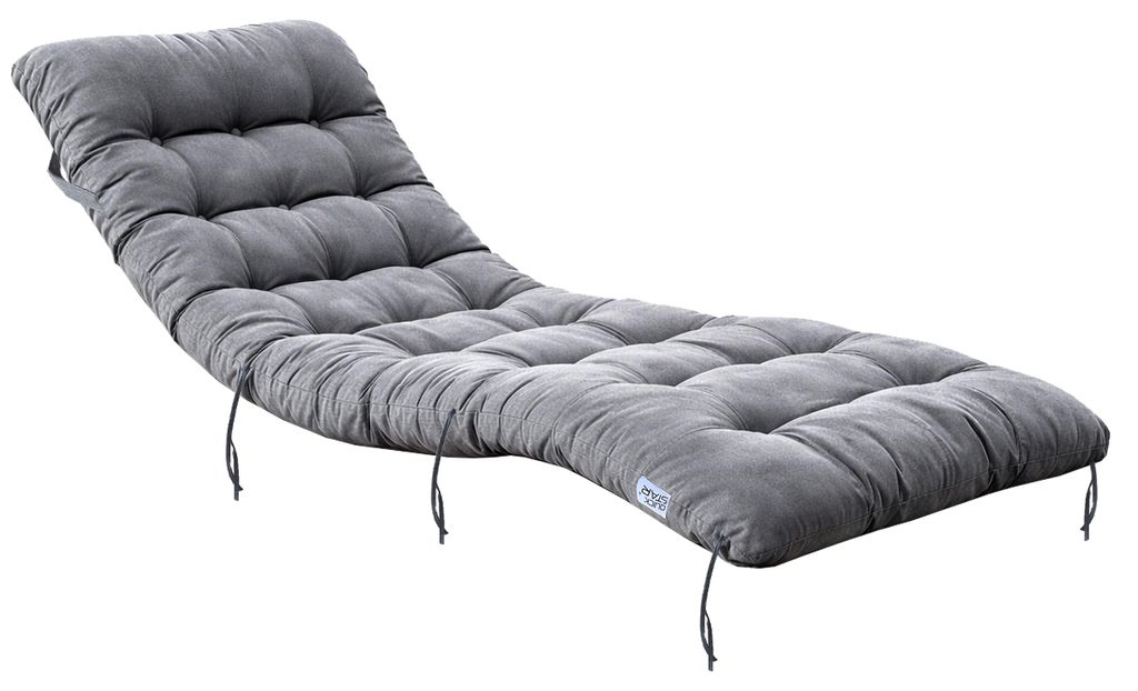 Kissen Auflage für Liegestuhl 157x57x10cm Hellgrau – Produktbild 