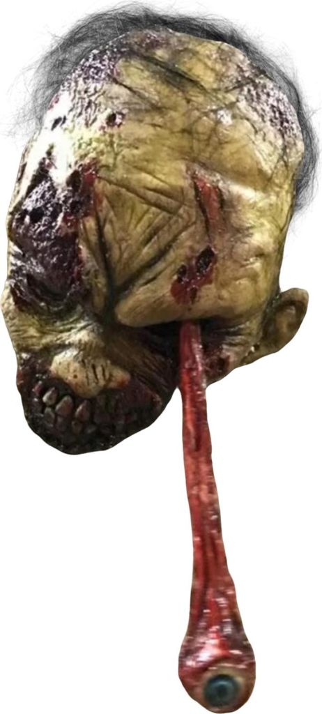 Zombiekopf, Halloween-Dekoration, Kunstharz, gruseliger, abgetrennter Blutkopf mit beweglicher Zunge für Halloween-Partys, drinnen und draußen, B...