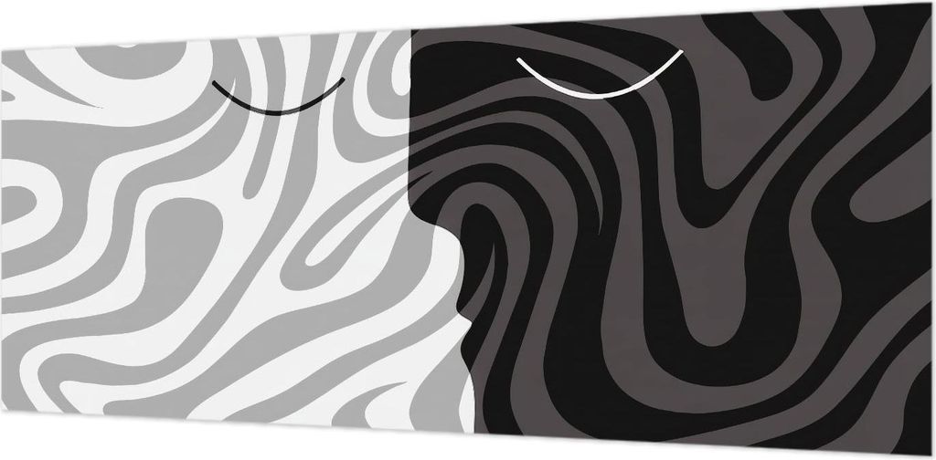 Wandtapete - Dekorative Tapete für Wohnzimmer- Tapetenfolie für Wanddekoration - 208x146 cm - Abstrakte Gesichter