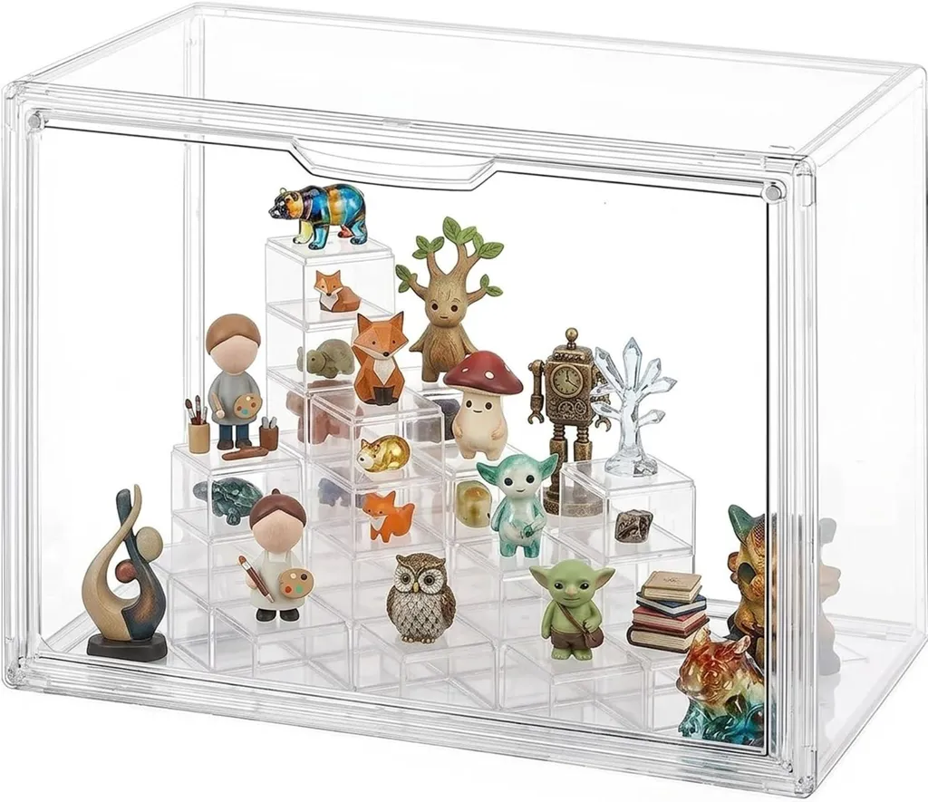 Vitrine étanche à la poussière avec porte magnétique et 3 niveaux Pro