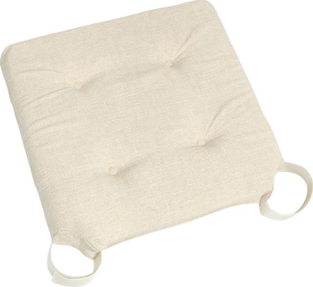 Sitzkissen Ulla einfarbig - 40x40 cm - Creme