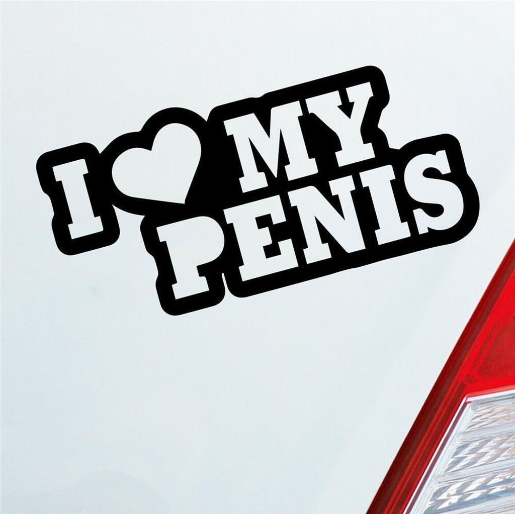 Auto Aufkleber I Love my Penis Lustig Spruch 15x7 cm Schwarz Matt Sticker Heckscheibenaufkleber