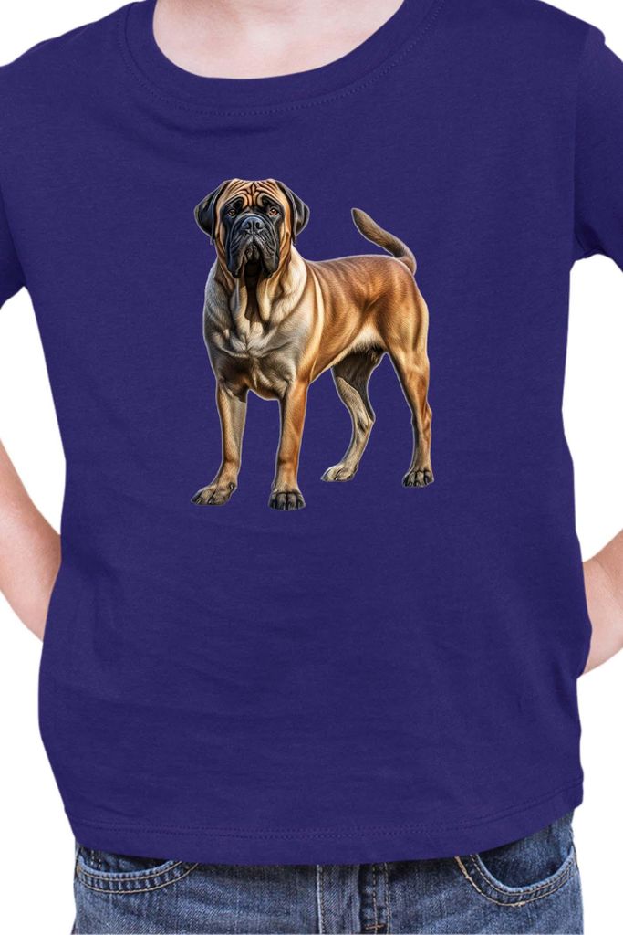 Kinder T-Shirt Dogs Breeds English Mastiff Dog Breed 006, 3-4 Jahr - 104 / Dunkelblau