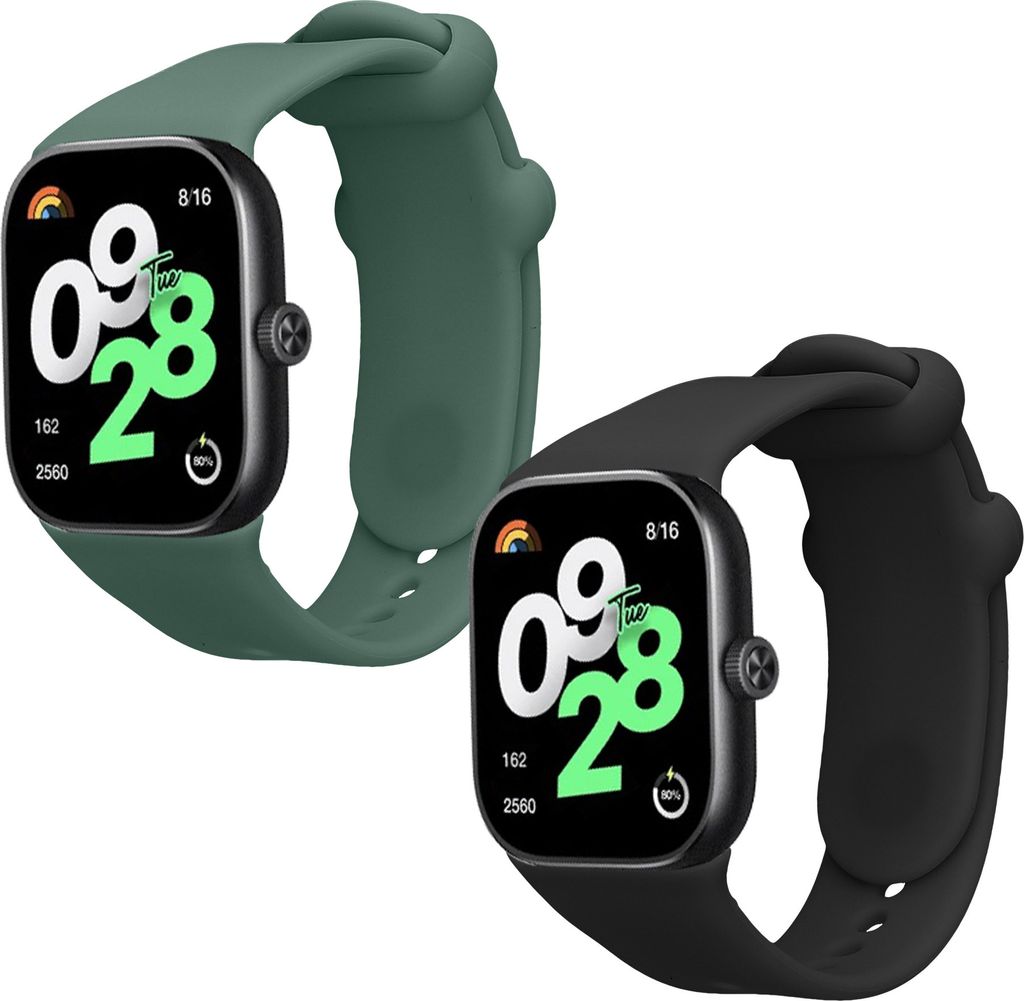 kwmobile 2x Uhrenarmband für Xiaomi Redmi Watch 4 / Watch 5 / Watch 5 eSIM Armband - Fitnesstracker Band Set aus TPU Silikon - Ersatzarmband