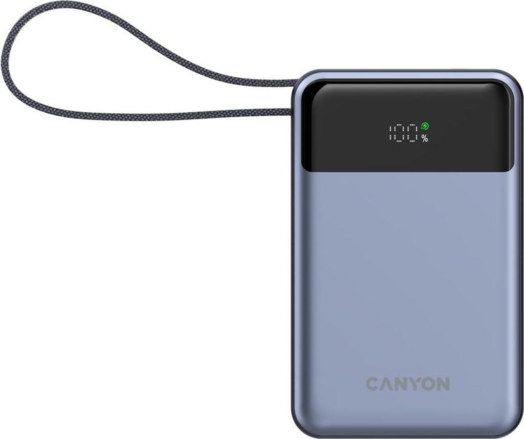 CANYON Powerbank OnPower 600 mit Kabel 20000 mAh PD65W Graphit