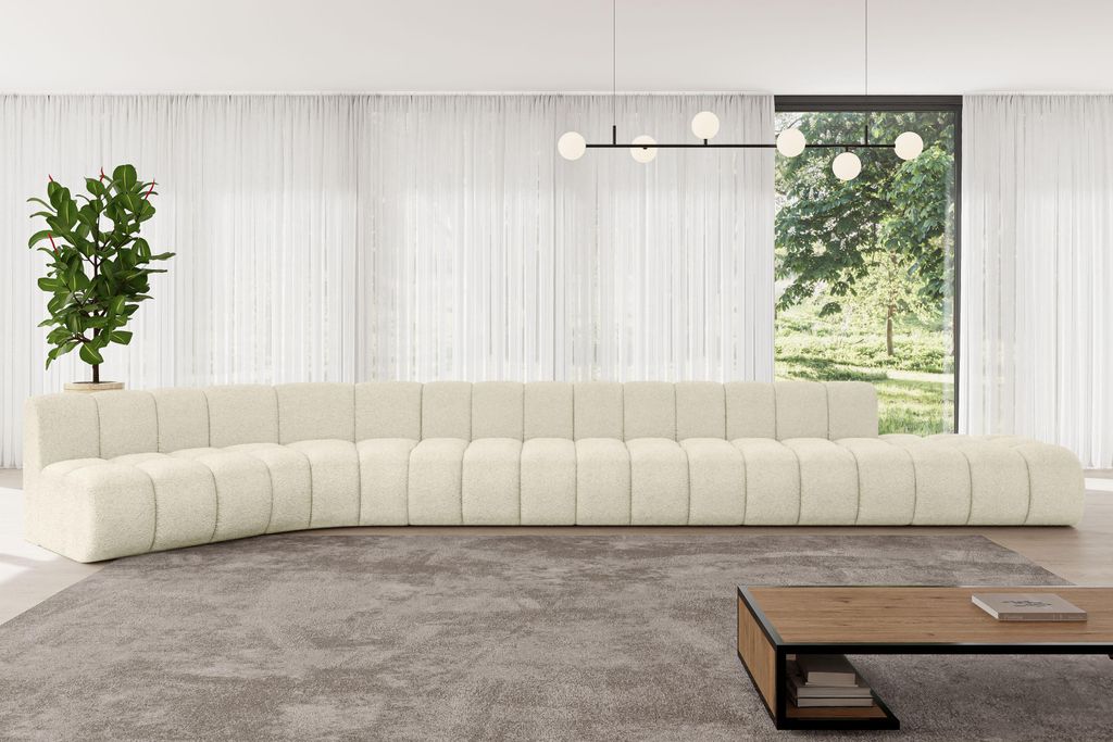 ALTDECOR Modulares Sofa Ecksofa in L-Form - Brilo-L3 - 562x174x70 cm Beige - Corner modular Sofa Eckcouch Couch Wohnlandschaft Cauchsofa Bodensofa ...