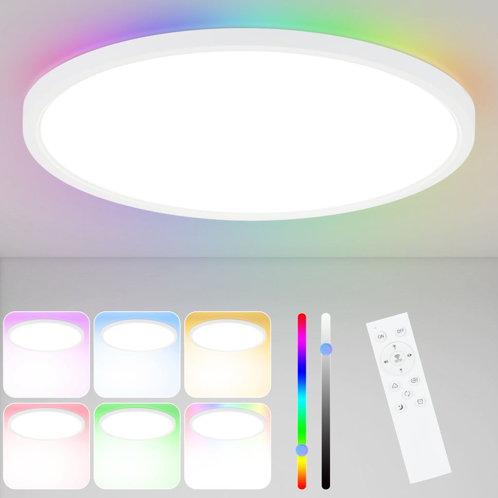 ZMH LED Deckenleuchte Dimmbar mit Fernbedienung Deckenlampe Produktbild 