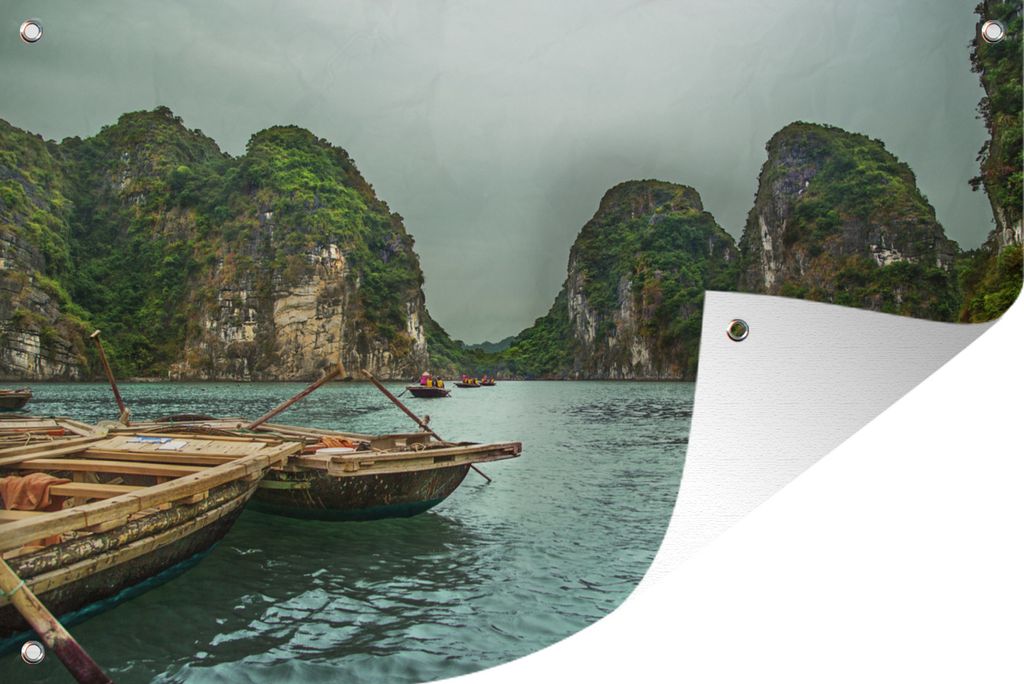 MuchoWow 120x80 cm Outdoor-Poster Gartendeko Sichtschutz Garten Poster für den Garten Blick über die Halong-Bucht