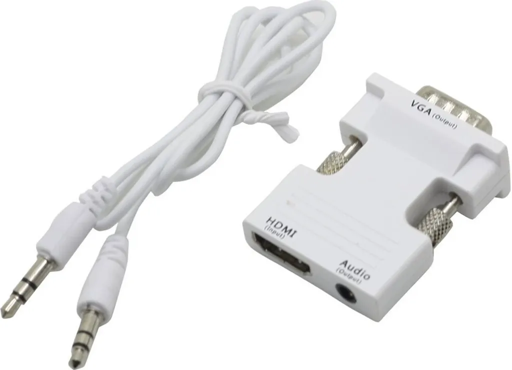 Adattatore VGA to HDMI 1080P White - Connettore Audio 3.5mm e USB