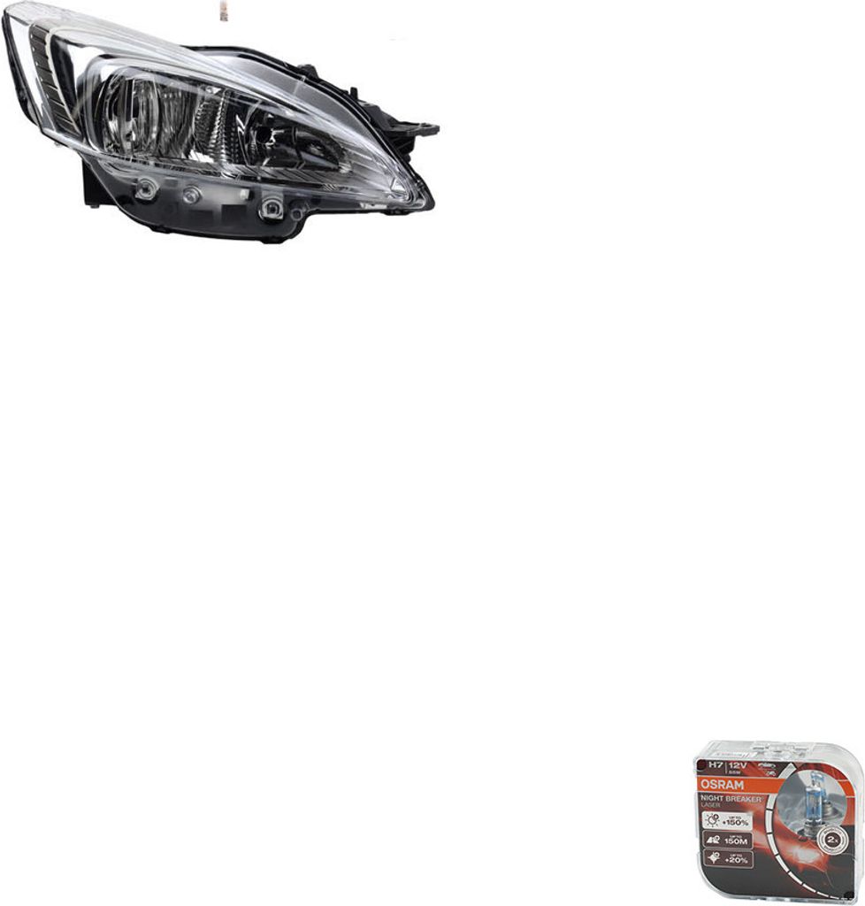 Johns, Scheinwerfer + Osram Night Breaker Laser passend für Peugeot 508 Rechts 6206W3 9678393080