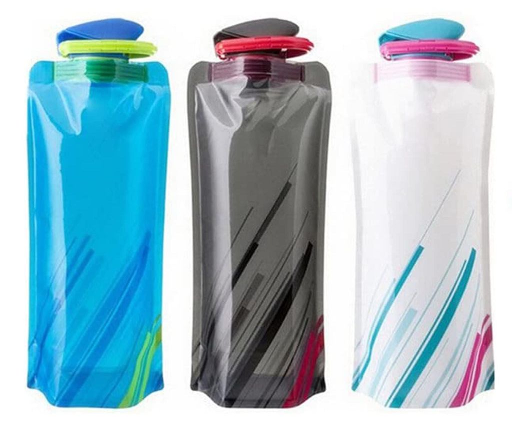 Unisex-Set aus 3 faltbaren 700-ml-Trinkflaschen für Erwachsene, CE- und RoHS-. Weich und wiederverwendbar, ideal zum Wandern, für Abenteuer und R...