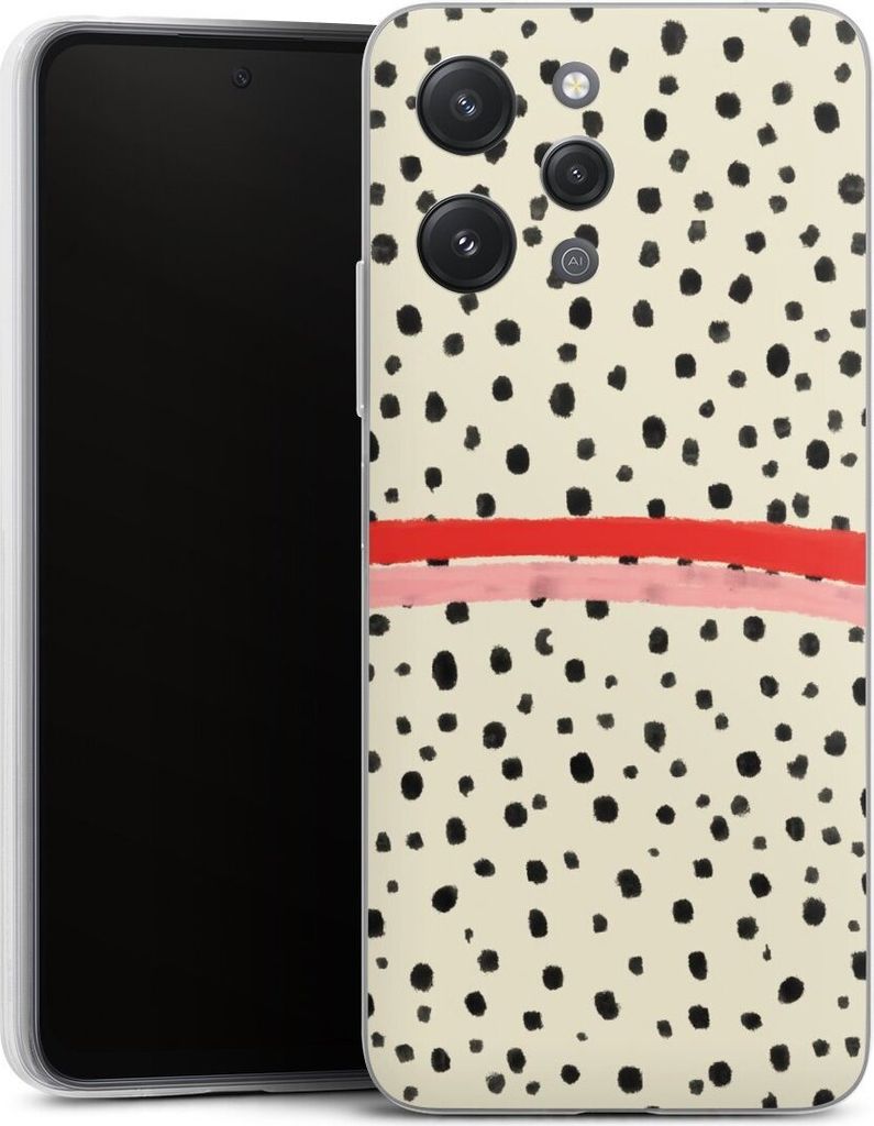 DeinDesign Slim Hülle für Xiaomi Redmi 12 Silikon Case Ultra Dünn Handyhülle Kunst Punkte Streifen