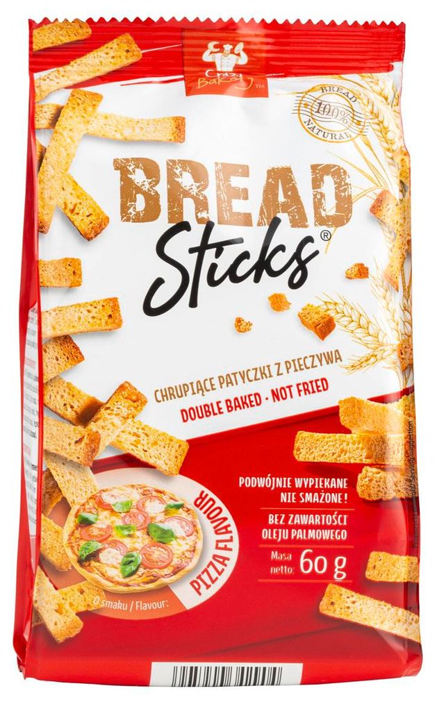 Crazy Bakery Grissini pizza 60 g, snacks naturels Image du produit 