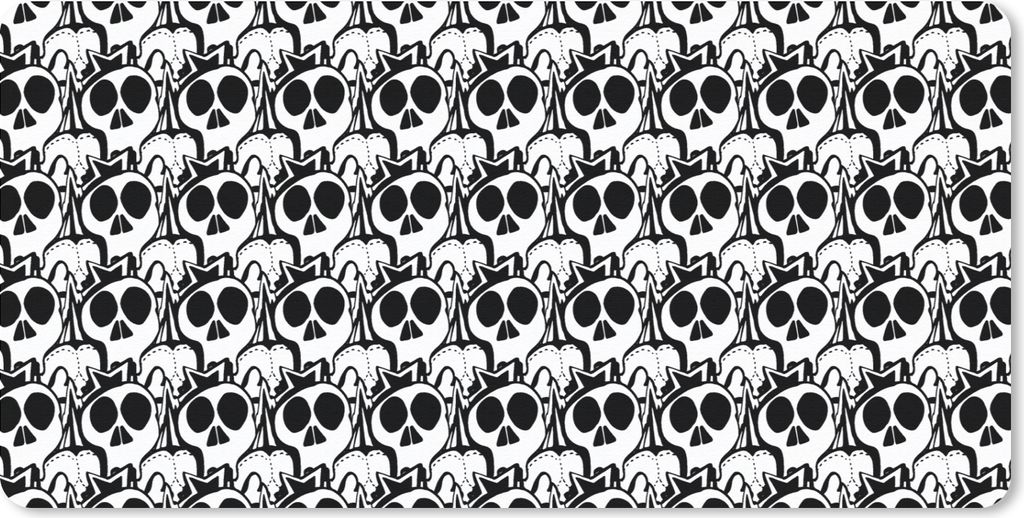 MuchoWow Mauspad Mousepad Teensy - Totenkopf - Schwarz - Muster 60x30 cm - Mousepads - Maus Mat - Pad - Mausunterlage - Nachhaltig