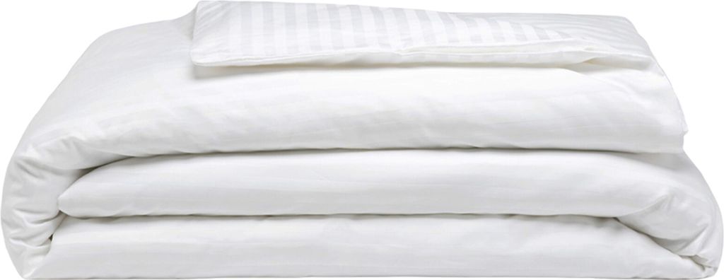 Belledorm Satin-Bettwäsche-Set, gestreift, Fadenzahl 540 BM194 (Kingsize) (Weiß)