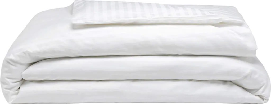 Set Letto Singolo Belledorm Satin Stripe 540 Fili Bianco | Hotel Luxury