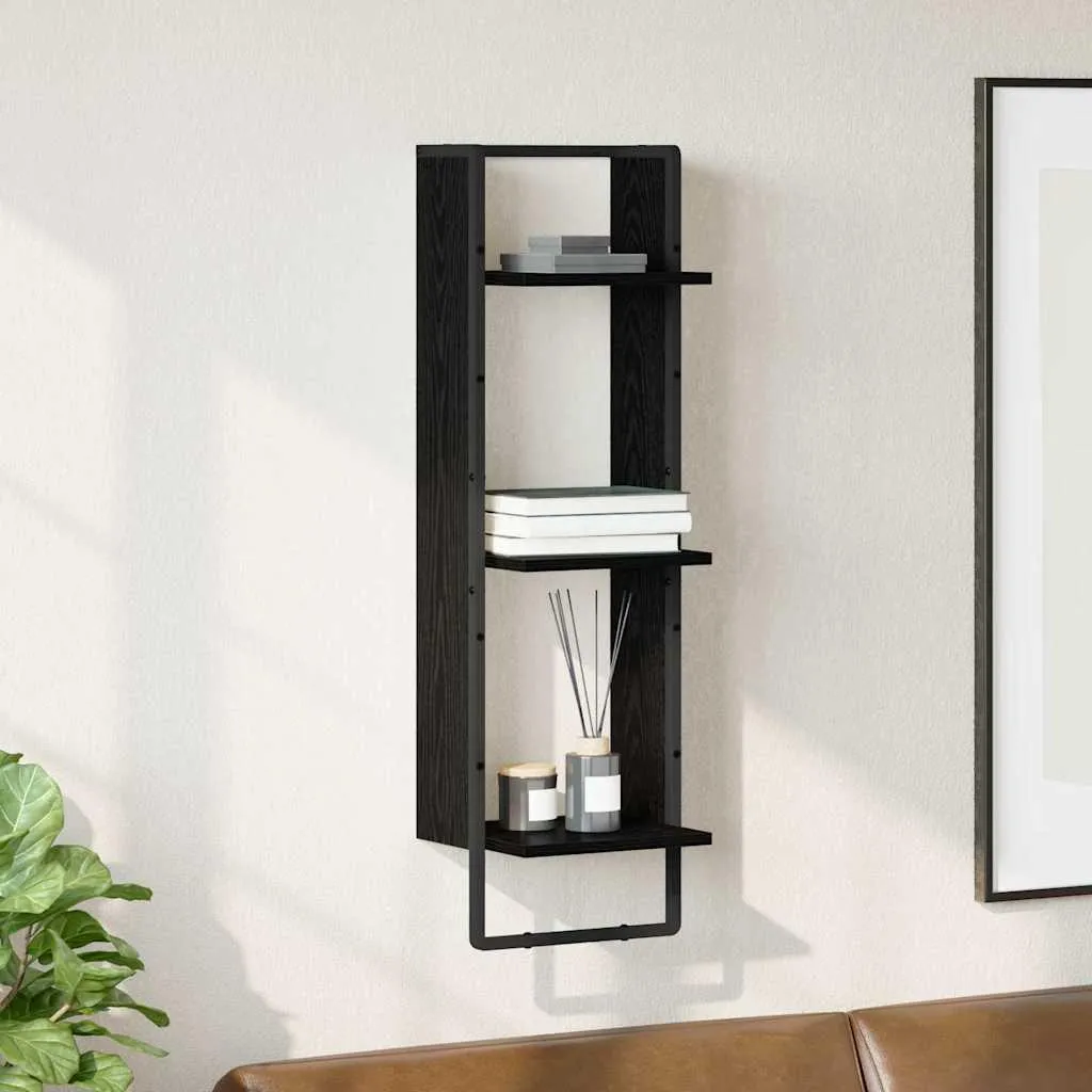 Scaffale Parete Maison Exclusive Rovere Nero 30x25x100cm Legno