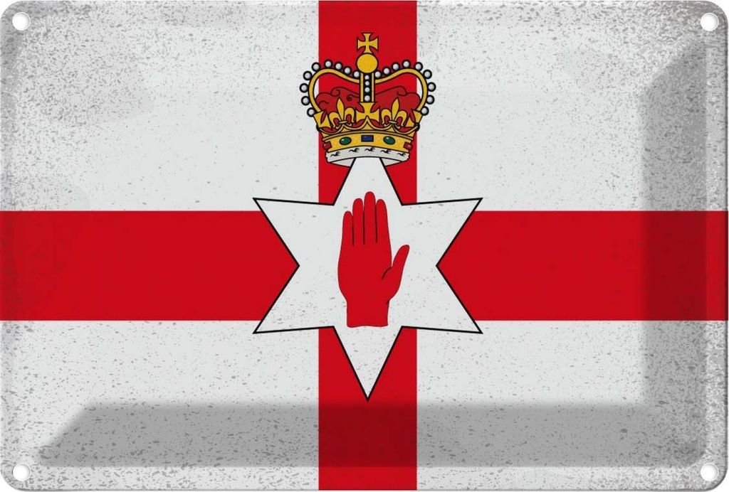 vianmo Blechschild 12x18 cm Nordirland Vintage Flagge Fahne Wappen