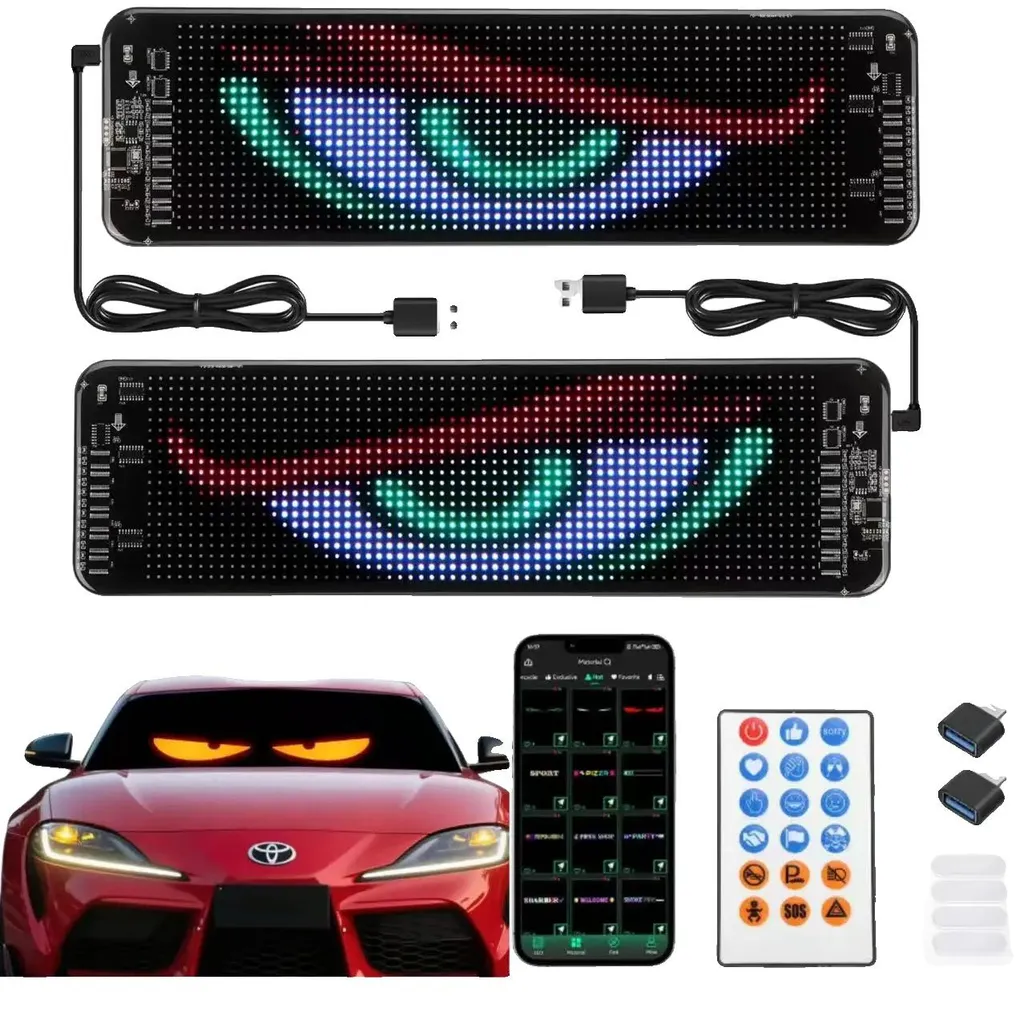 Panneau publicitaire LED souple 20x64 pixels pack de 2 écrans de voiture