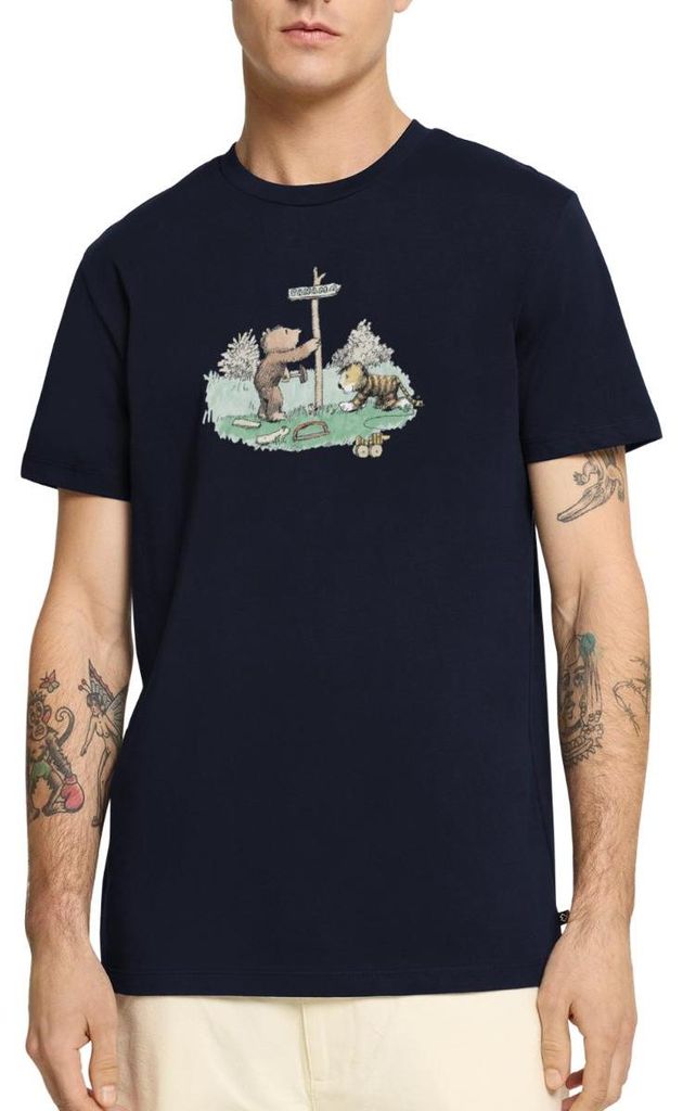 Spreadshirt Janosch Tiger und Bär Panama Schild Männer Premium T-Shirt, 3XL, Navy