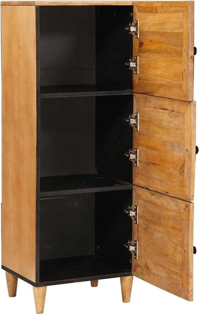 "WINTER SALE"Flurschrank - elegante Design - Mehrzweckschrank - Hochboard mit Tür Hellbraun 40 x 33 x 110 cm massives Mangoholz - Kommoden NEU6312233