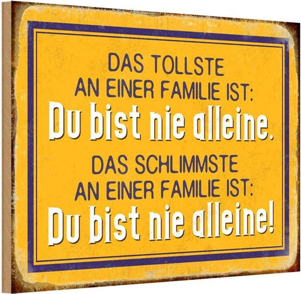 vianmo Holzschild 20x30 cm tollste an Familie du nie alleine Freunde
