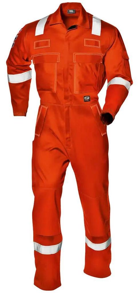 Sir Safety Light Carboflame Schweißeroverall flammhemmend reflektierend mit Knietaschen, XL, Orange