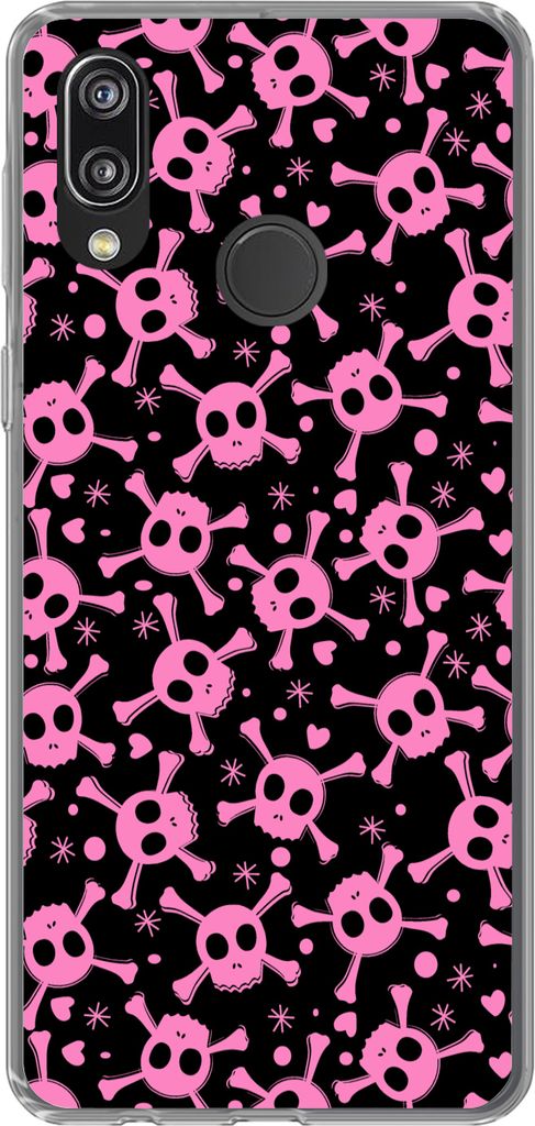 MuchoWow Handyhülle Schutzhülle Hülle für Telefoonhoesje Huawei P20 Lite (2020) Mädchen - Piraten - Rosa - Muster - Mädchen - Kind - Kinder...