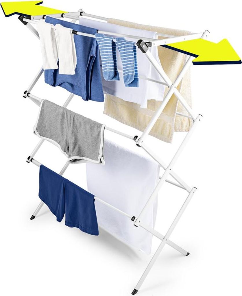 EASYmaxx Wäscheständer ausziehbar 40-75x37x104cm weiß platzsparend