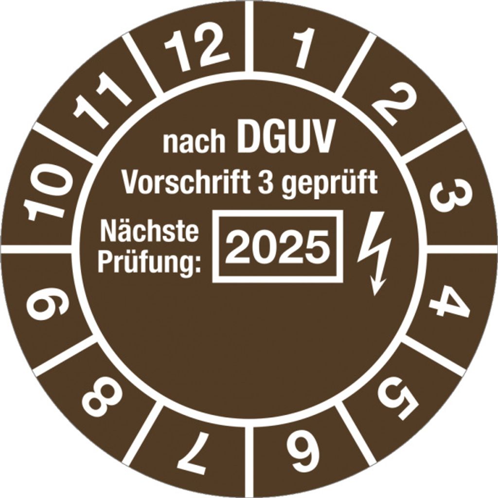 Dreifke Prüfplakette nach DGUV,Nächste Prüfung, 2025,Dokumentenfolie,Ø 30 mm...
