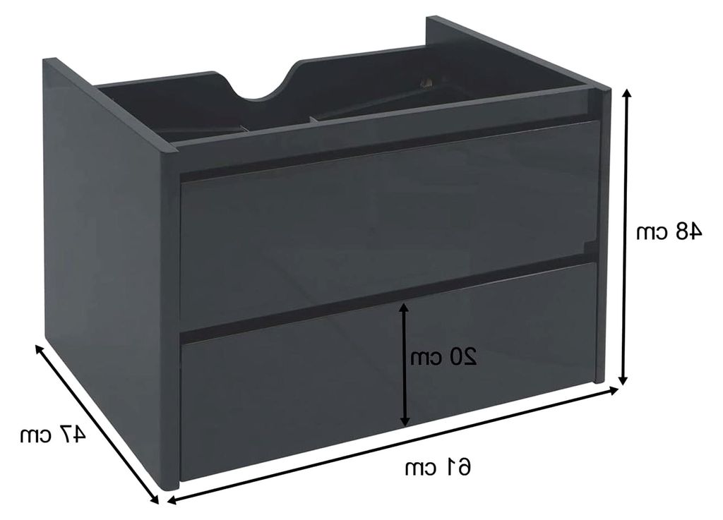 Waschbeckenunterschrank HWC-B19, Waschtischunterschrank Badezimmer, Hochglanz Soft-Close 50x60cm - weiß