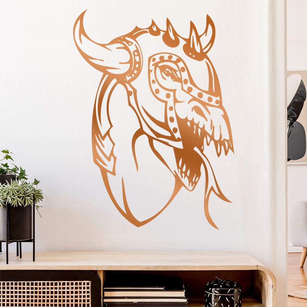 Drachen mit Helm Wandtattoo in 6 Größen - Wandaufkleber Wall Sticker - Dekoration, Küche, Wohnzimmer, Schlafzimmer, Badezimmer