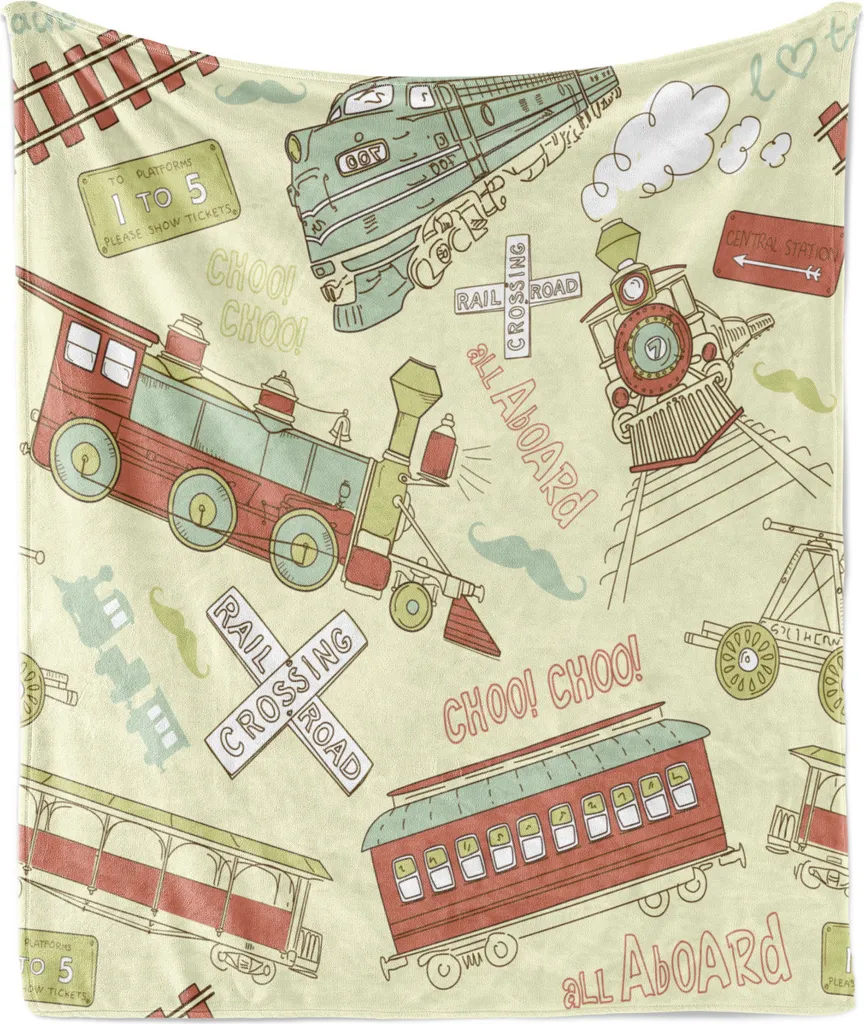 ABAKUHAUS Plaid Design Treni Vintage 175x230cm Pile Flanella Arredo