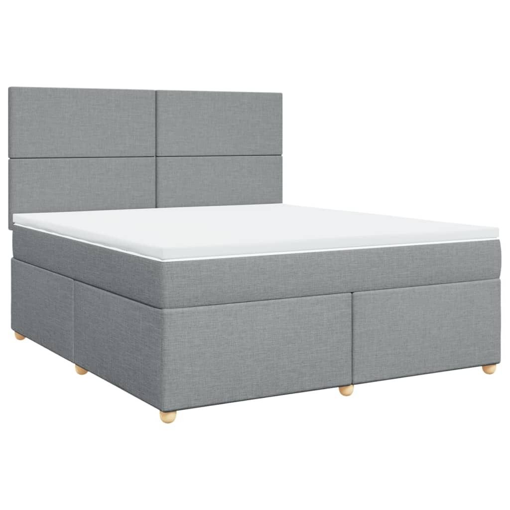 "WINTER SALE"Boxspringbett Modernes/Doppelbett - Polsterbett Erwachsene/r /Kind - mit Matratze Hellgrau 180x200cm Stoff - Klassische Betten NeuMöb...